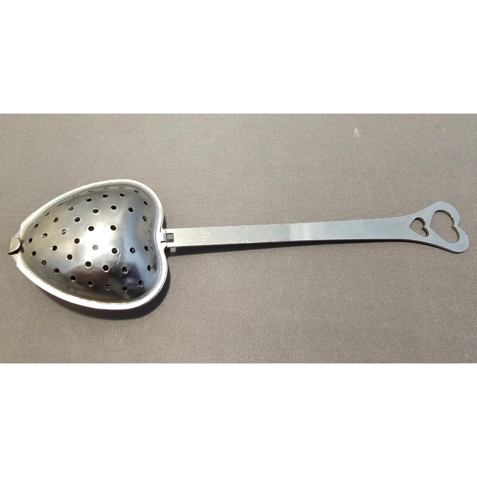 Heart Shaped Silver Tea Spoon - 5-1/2" long - used