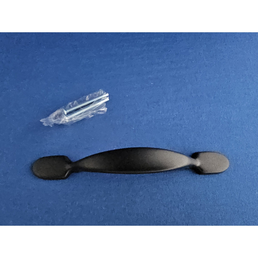 3 in. (76 mm) Center-to-Center Black Half-Round Foot Cabinet/Drawer Pull