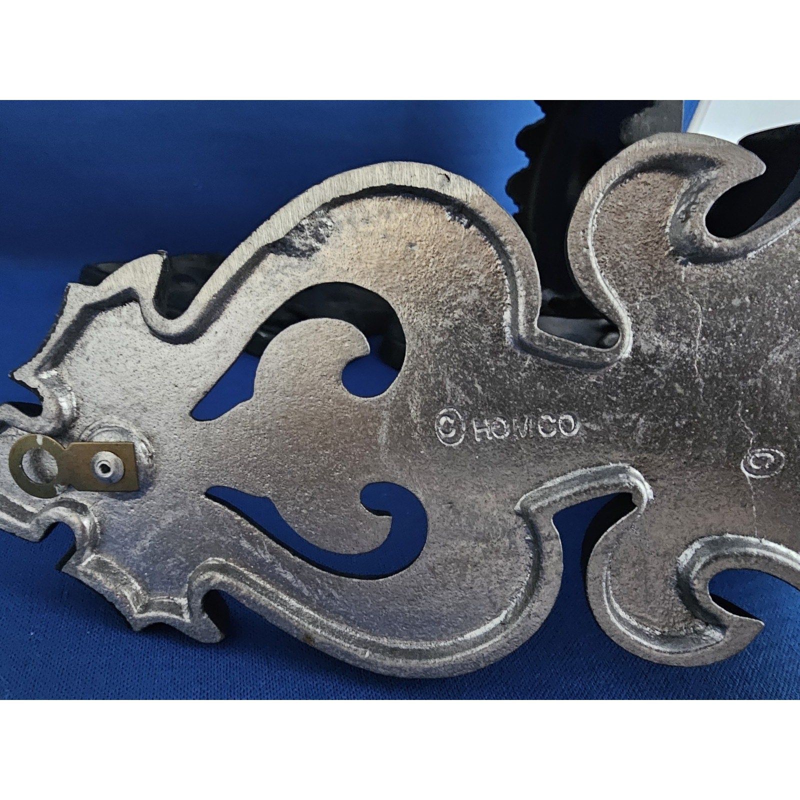 Pair of Vintage Homco #1386 - Black Metal Wall Decor Candle Holders