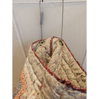 Lot of 138 Vintage Wooden Spring Loaded Clothes Pins and Homemade Bag