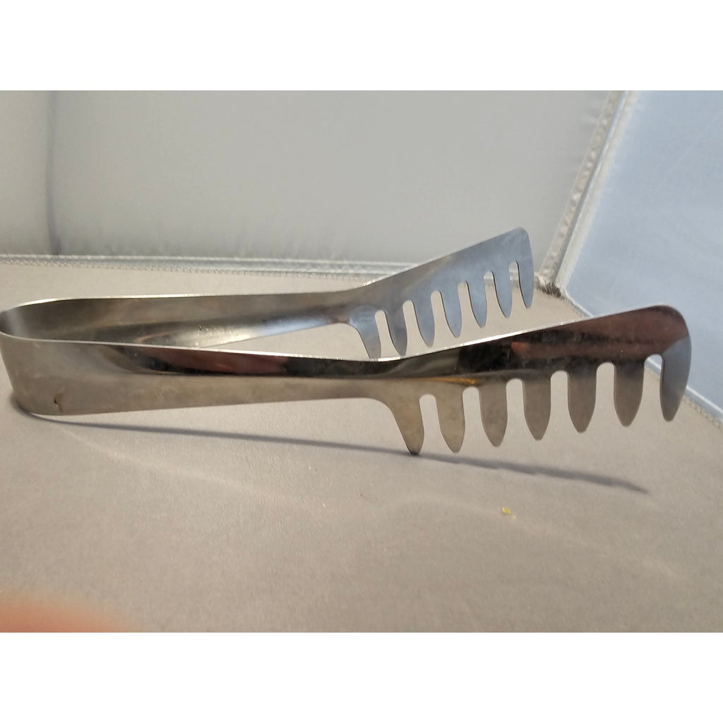 Stainless Steel Buffet Serving Tongs - Double Fork - 8" (in)