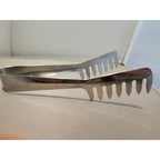 Stainless Steel Buffet Serving Tongs - Double Fork - 8" (in)