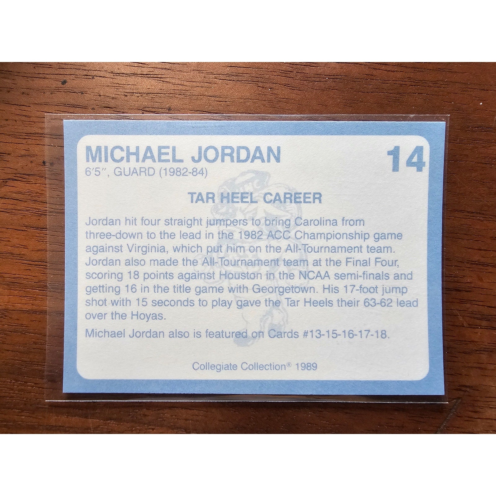 Michael Jordan 1989 Collegiate Collection #14 - Carolina's Finest 1st Edition