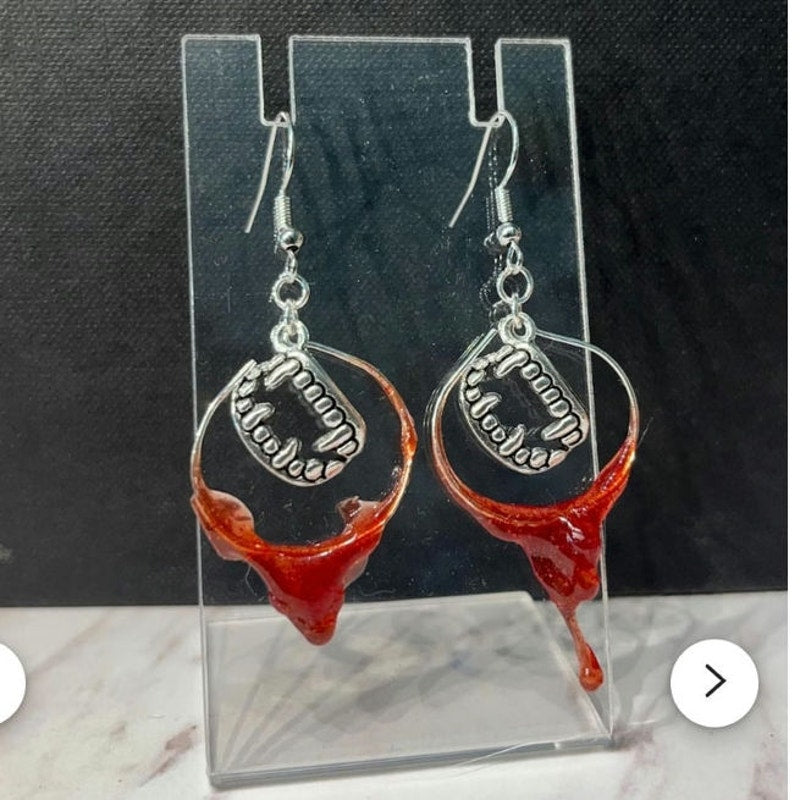 Custom-made Halloween Earrings - Vampire Teeth by Princess Pendragon Jewelry