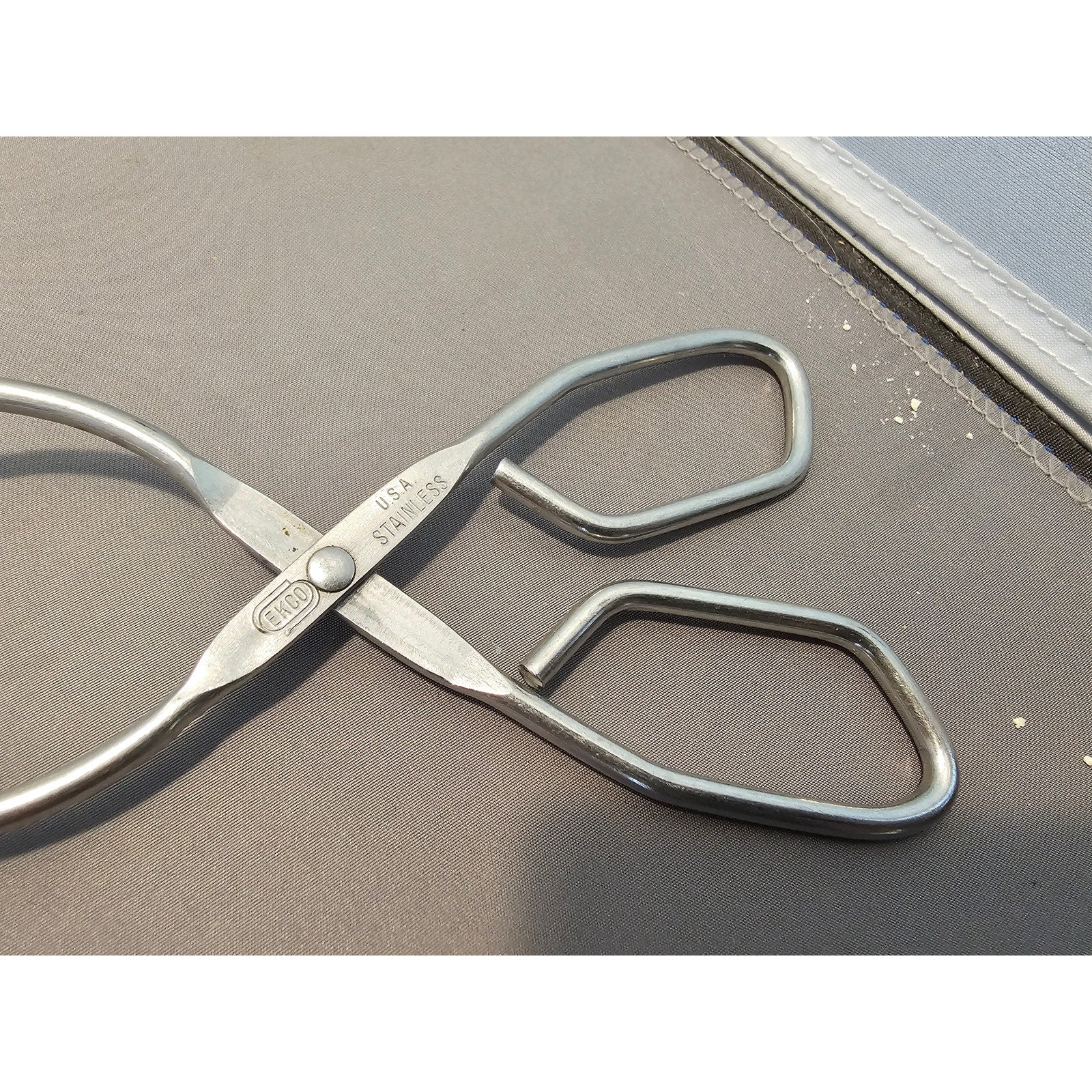 Vintage Ekco 7-3/4" (inch) Stainless Steel Tongs - USA