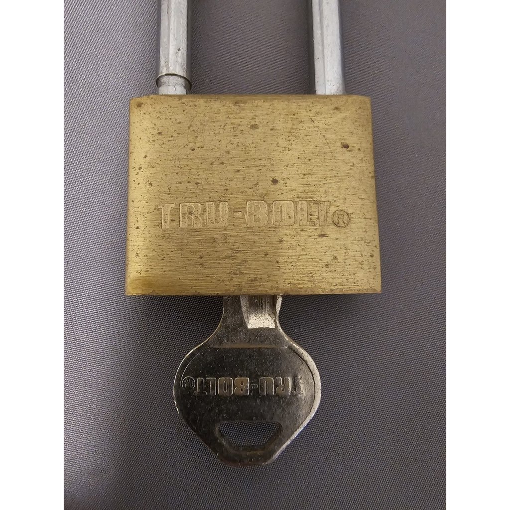 Vintage Tru-Bolt Brass 2-3/4" Longneck Padlock w/Key