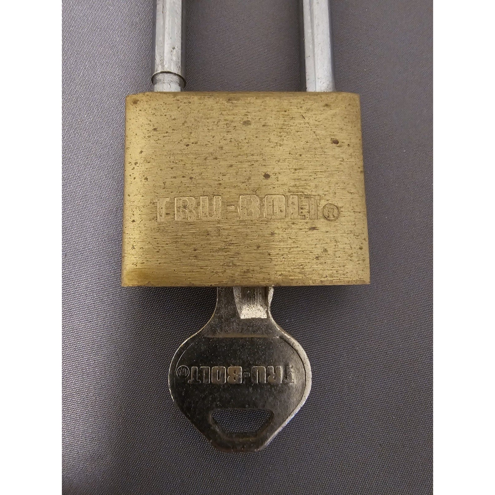 Vintage Tru-Bolt Brass 2-3/4" Longneck Padlock w/Key