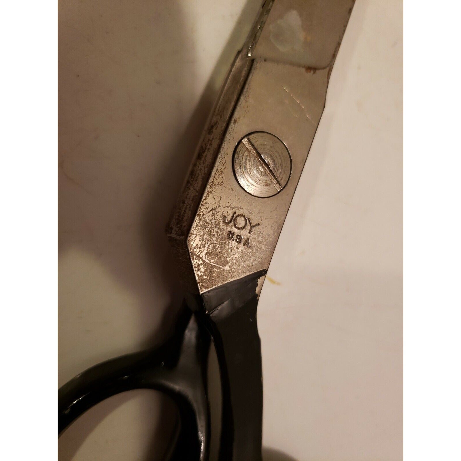 Vintage 9-1/2" Joy Forged Steel Pinking Shears Scissors Retro Sewing Hobbies