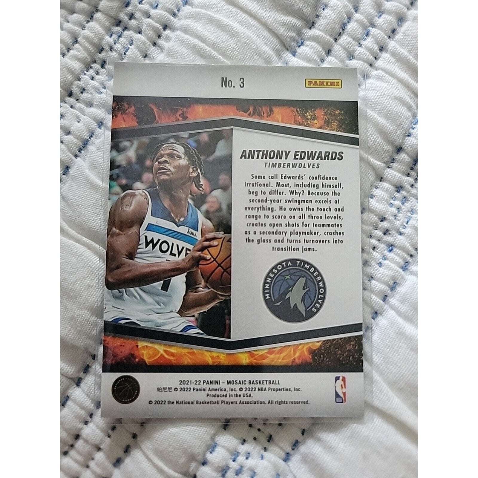Anthony Edwards 2021-22 Panini Mosaic #3 - Rising Stars - Minnesota Timberwolves