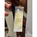 Vintage Mr John beau brummell Men's Necktie - Brown w/Stripes - 55-1/2"