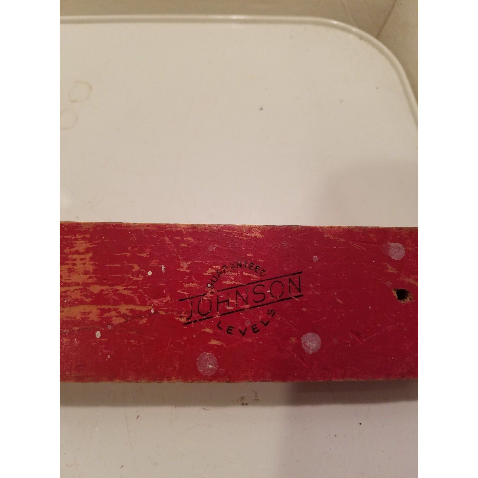 Johnson No. 12 Wood Level Red Made in USA 12 inch 1 bubble