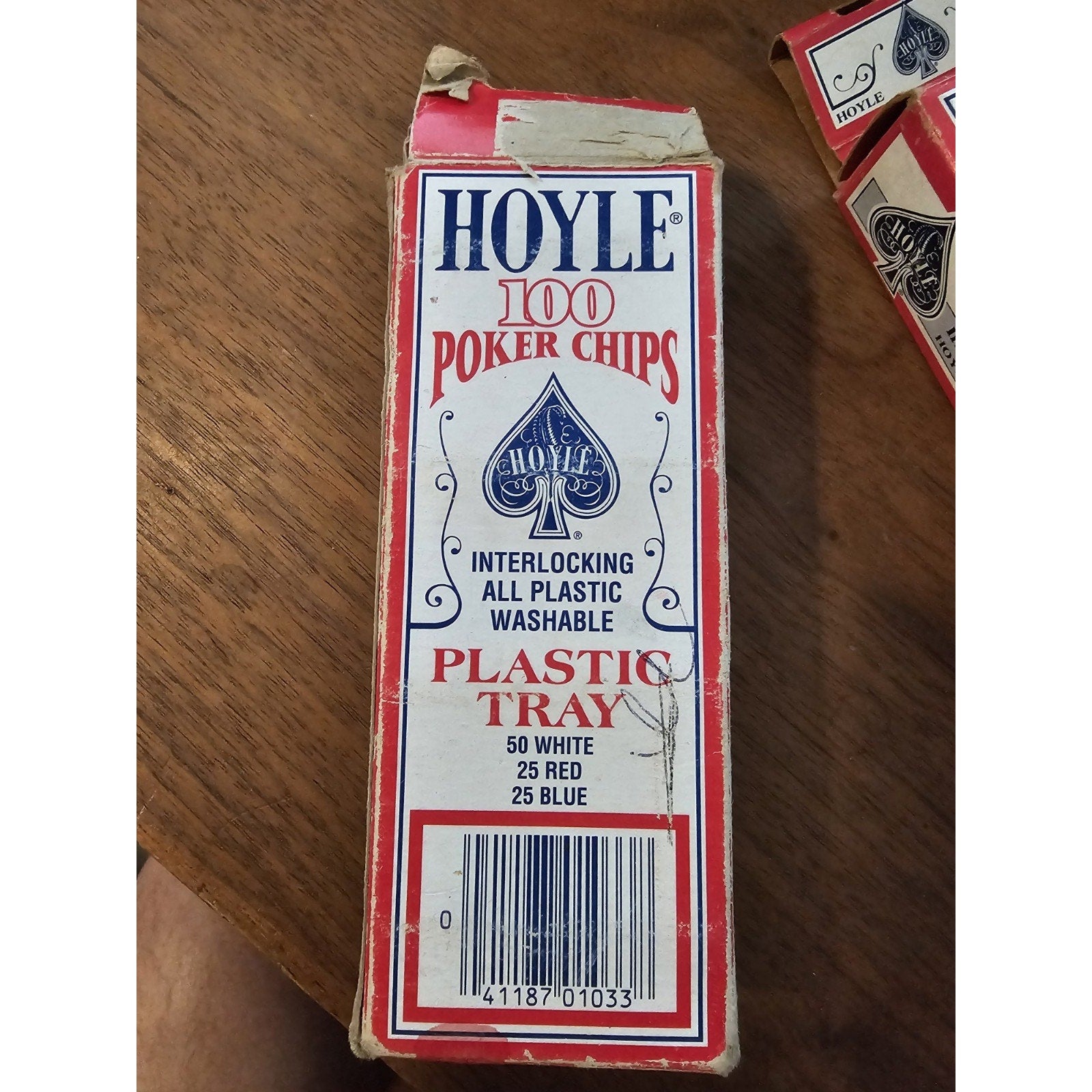 Lot of 2 Vintage 1992 Hoyle 100 Count Poker Chips -Interlocking, All Plastic USA