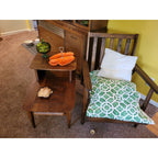 Mid Century Modern Stanley 2-Tiered Walnut & Burlwood End/Step/Side Table - 254