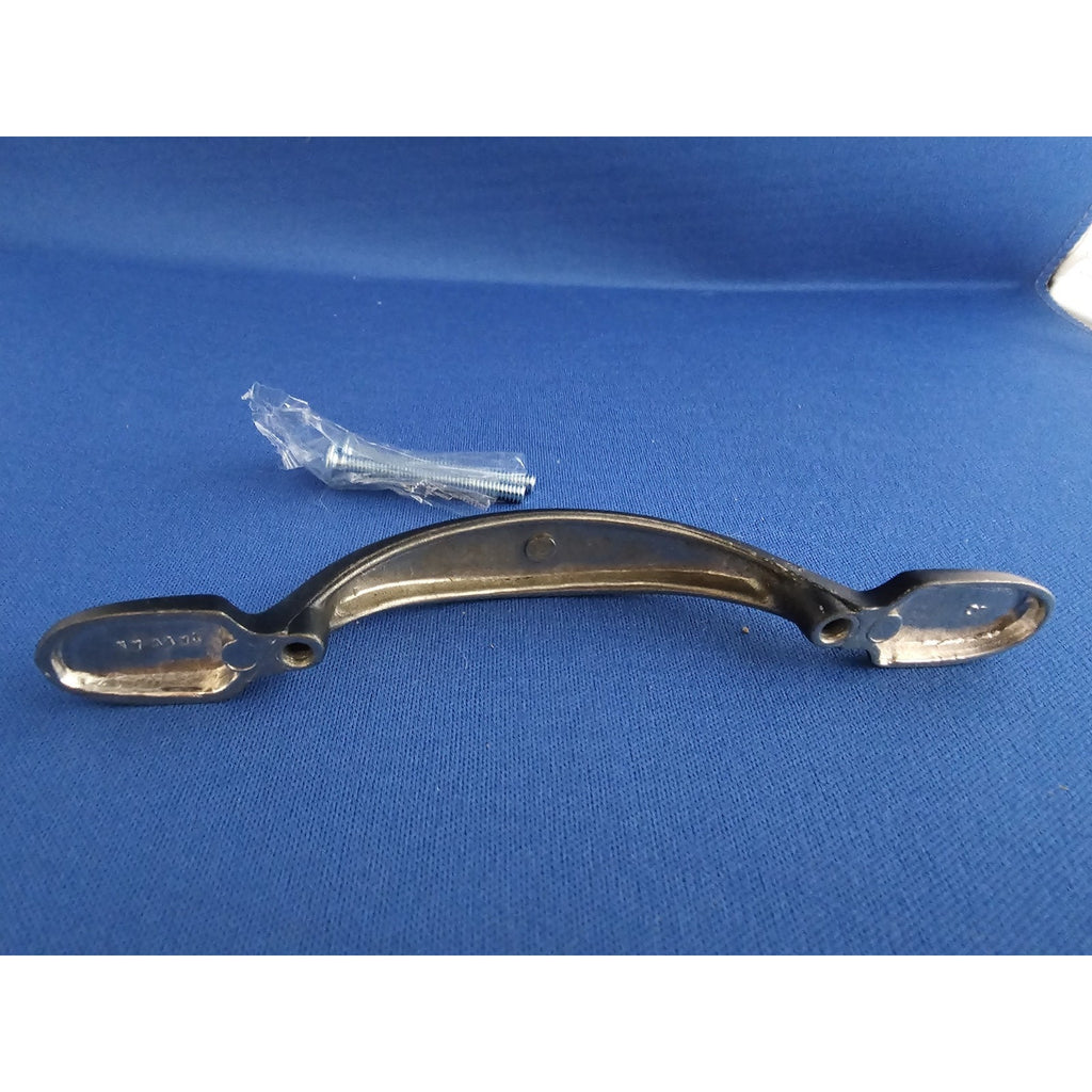 3 in. (76 mm) Center-to-Center Black Half-Round Foot Cabinet/Drawer Pull