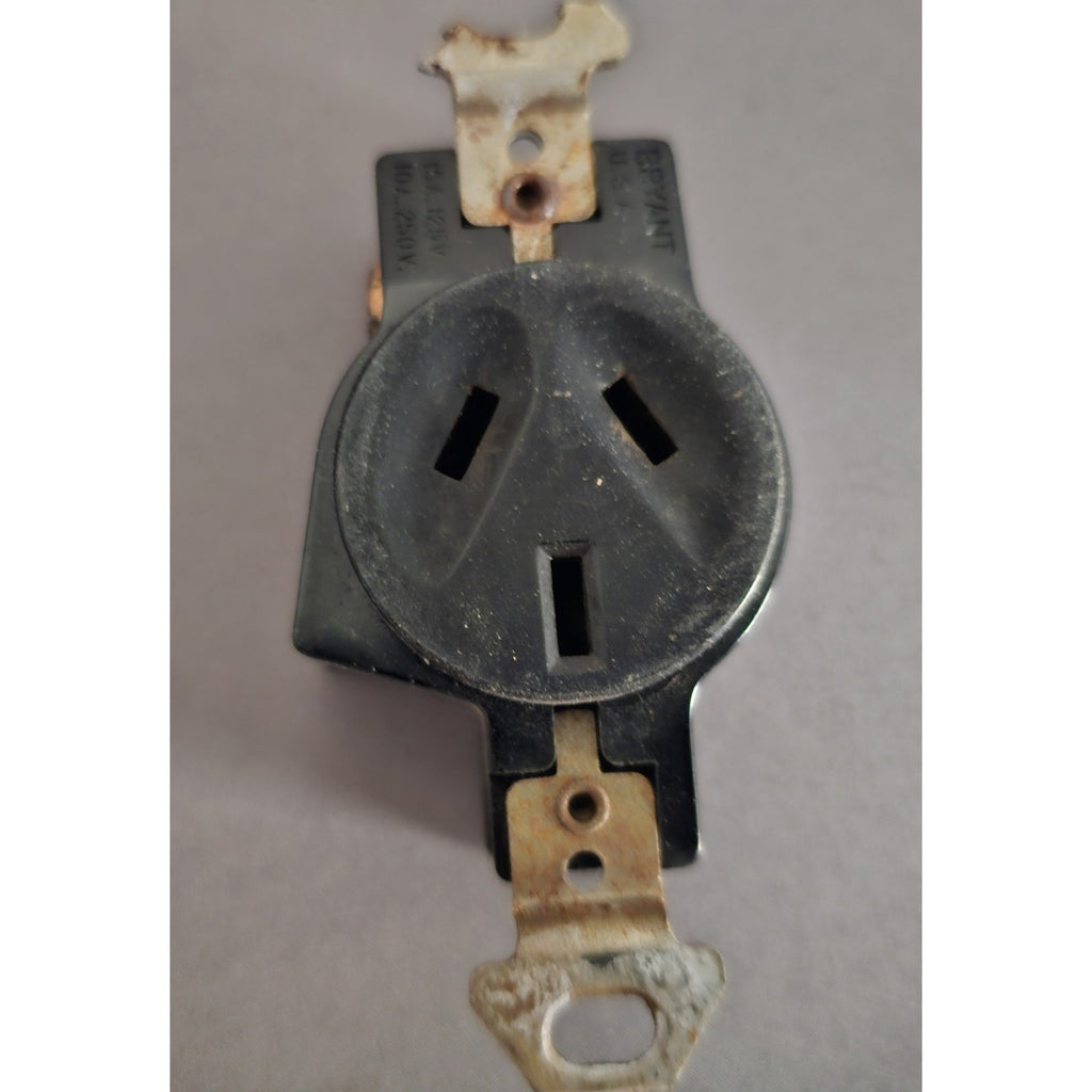 Lot of 4 Vintage Brown Electrical Devices - 2-Light Switches, 1-Outlet, 1- 6-20R