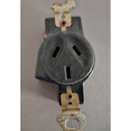 Lot of 4 Vintage Brown Electrical Devices - 2-Light Switches, 1-Outlet, 1- 6-20R