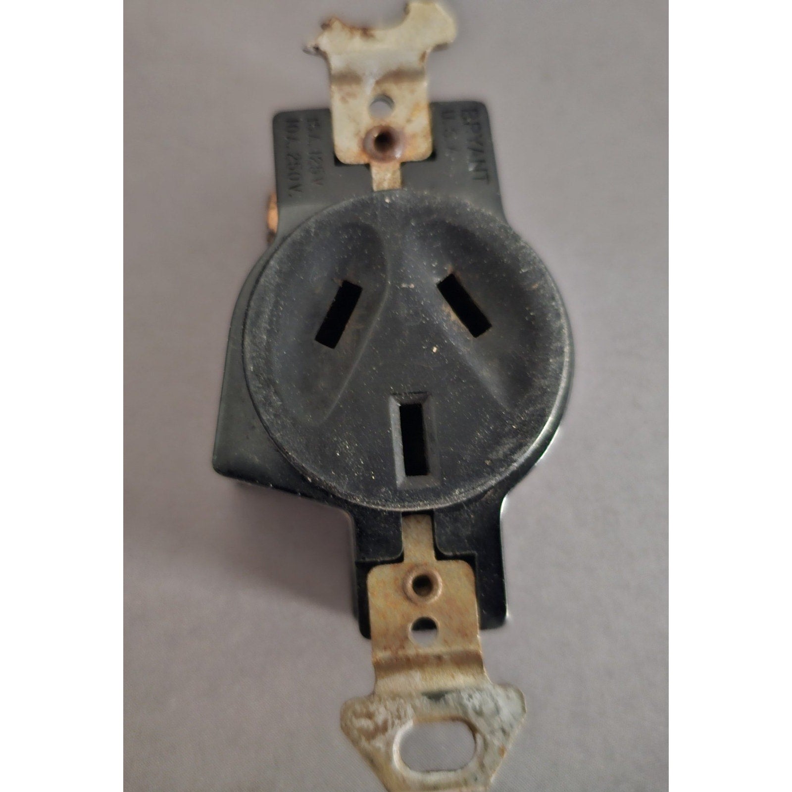 Lot of 4 Vintage Brown Electrical Devices - 2-Light Switches, 1-Outlet, 1- 6-20R