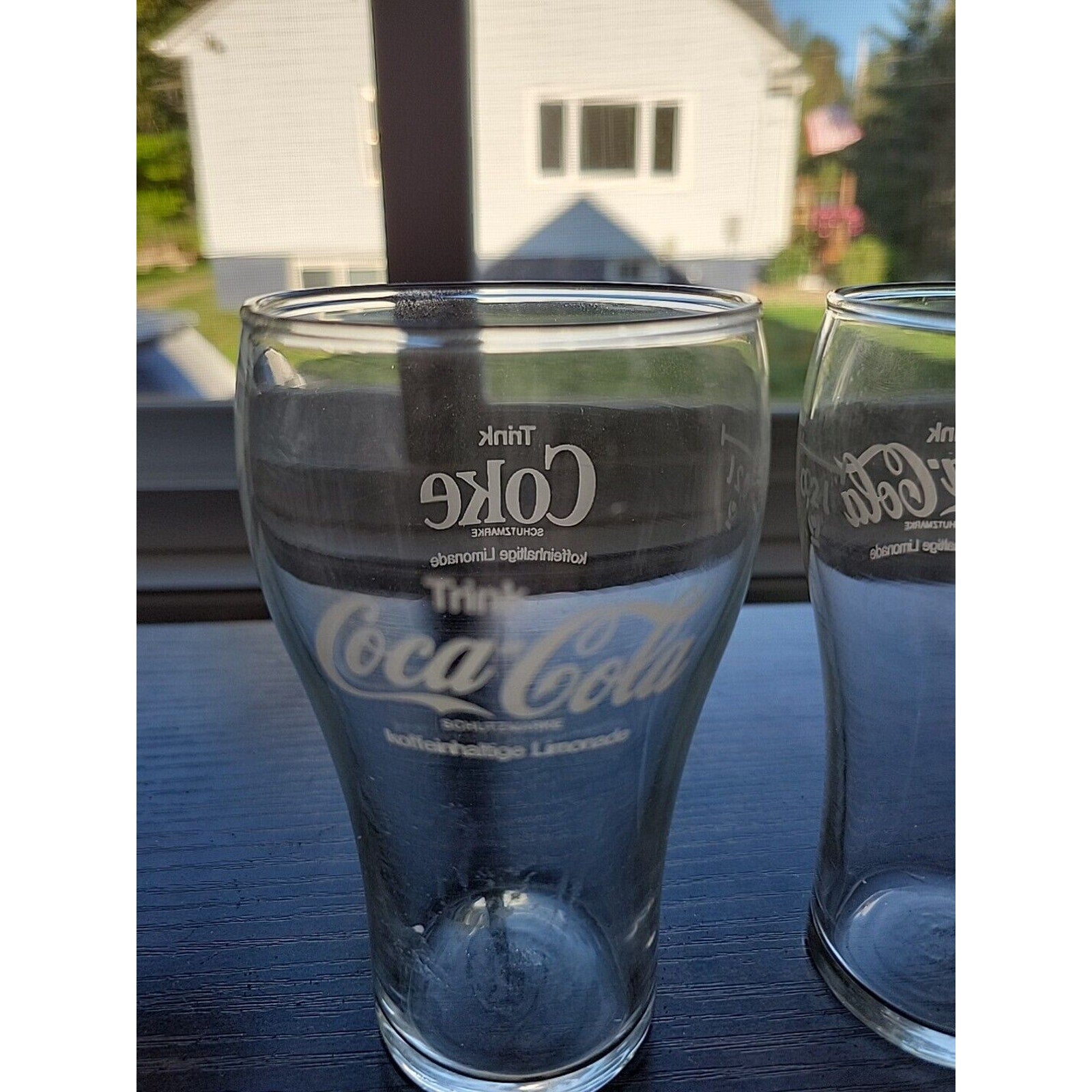 2 Vintage German 6.5oz Trink Coca-Cola koffeinhaltig Limonade Drinking Glass