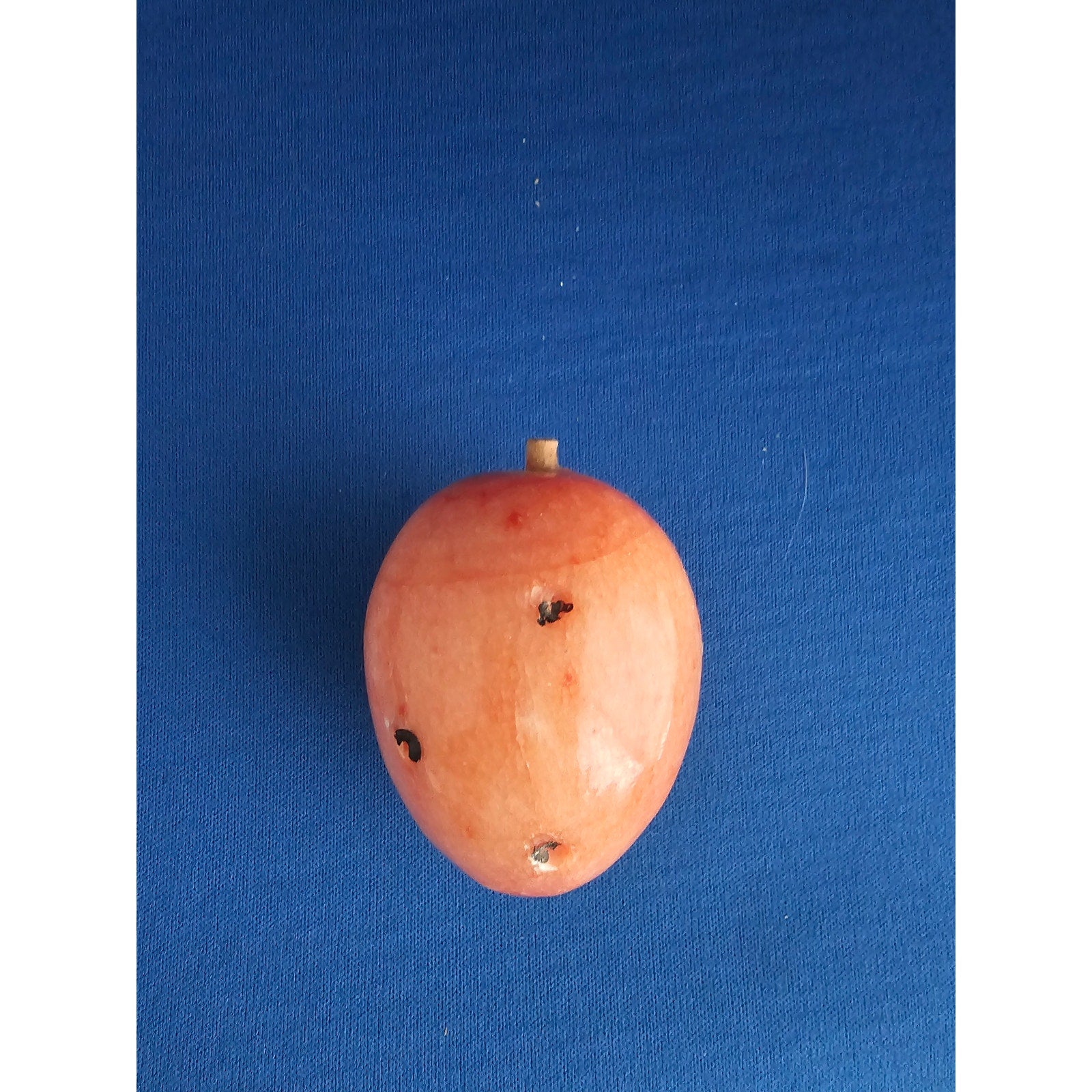 Vintage Alabaster Marble Carved Stone Fruit - Small 2-1/2" tall - Red w/Seeds