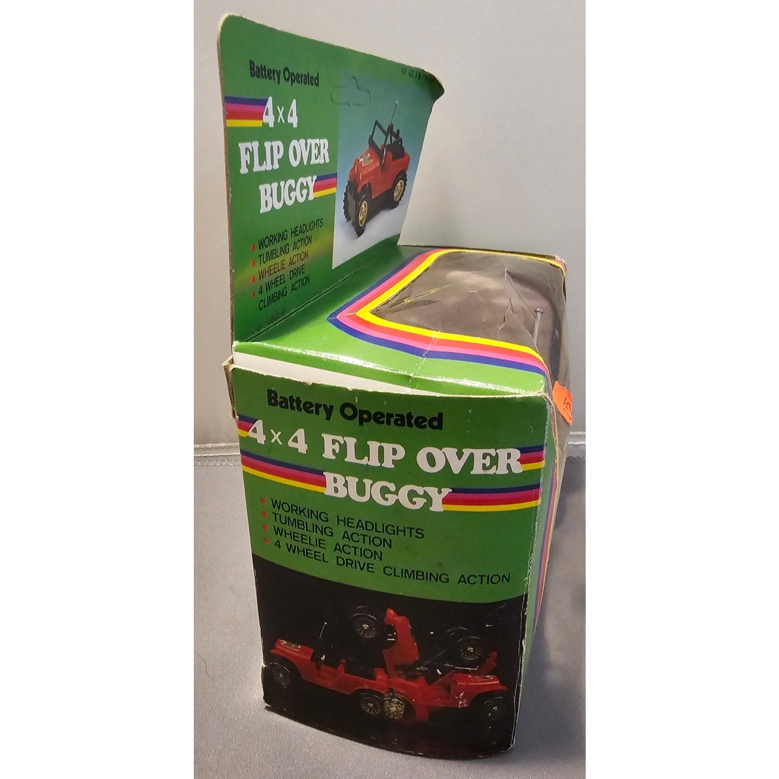 Vintage/NOS Agglo W65-5 Battery Operated 4x4 Flip Over Buggy Green Jeep