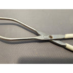 Vintage Ekco 10" White Rubble Handle Stainless Steel Tongs - USA