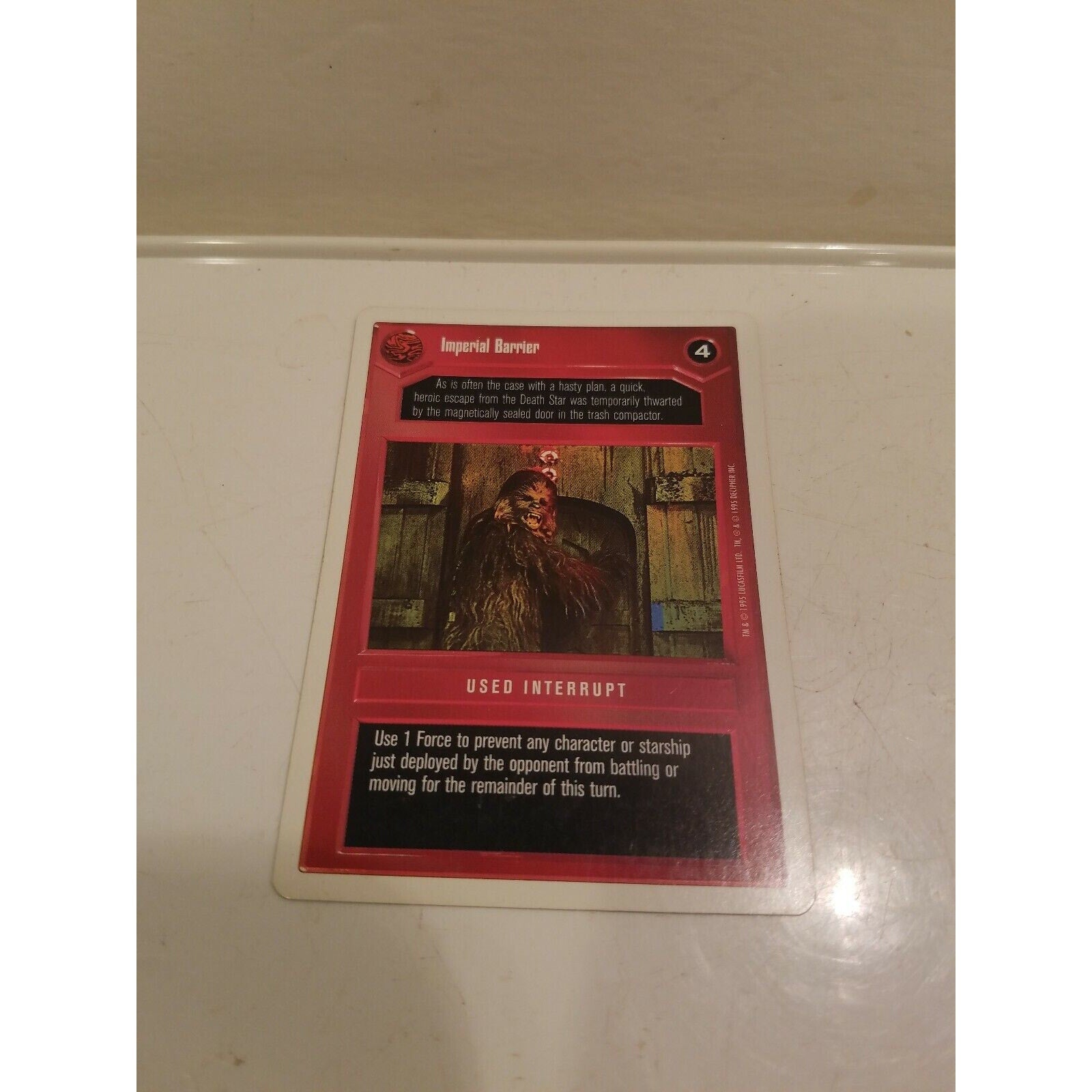 Star Wars CCG Decipher 1995 "Imperial Barrier" Chewie Chewbacca Red