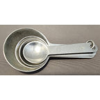 Vintage Set of 4 Aluminum Measuring Spoons w/Ring