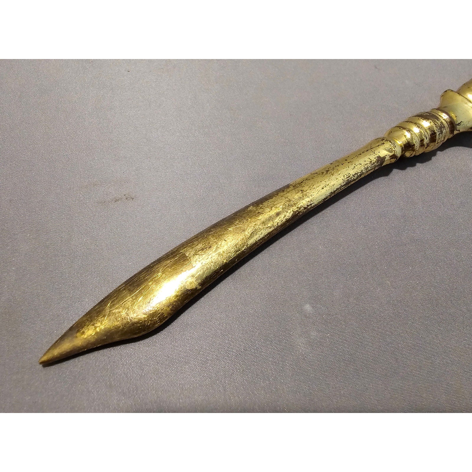 Vintage 8" Gold Brass Letter Opener w/Pineapple Design