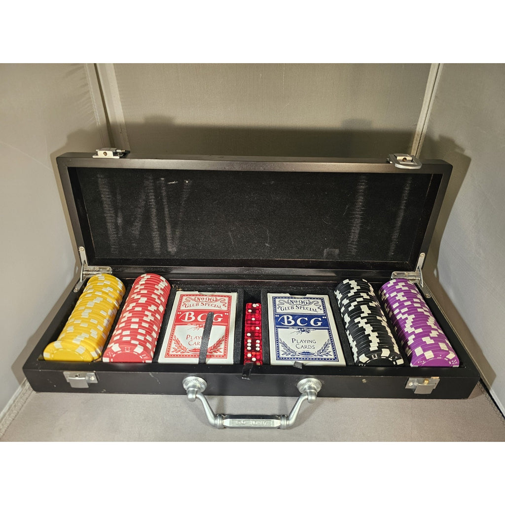 Vintage Poker Set no 937 - BCG Glub Special 96 Playing Cards - 110 Clay Chips