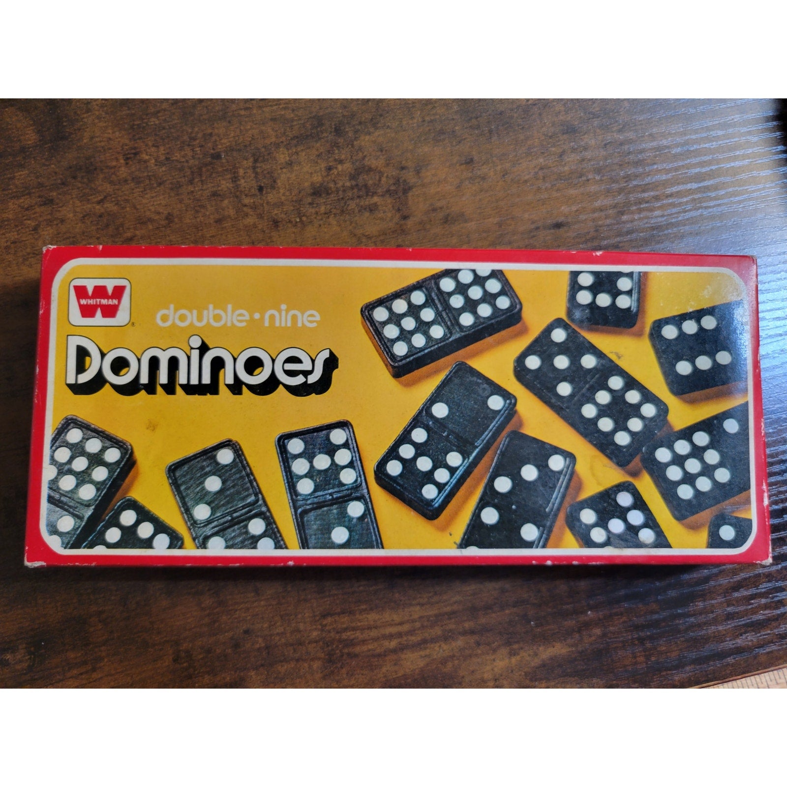 Vintage Double Nine Dominoes by Whitman - 4647 - 56 Piece - Red Box