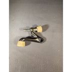 Vintage Cast Iron Antique Bronze Hinge Pin Door Stopper - Ivory Rubber Pads