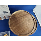 3-Pack Round Floating Shelves for Wall Decor, 6'' Diameter Beech Wood