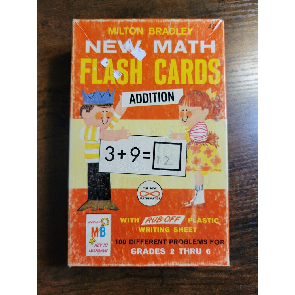Vintage 1965 Milton Bradley New Math Flash Cards Addition #4591 Grades 2-6