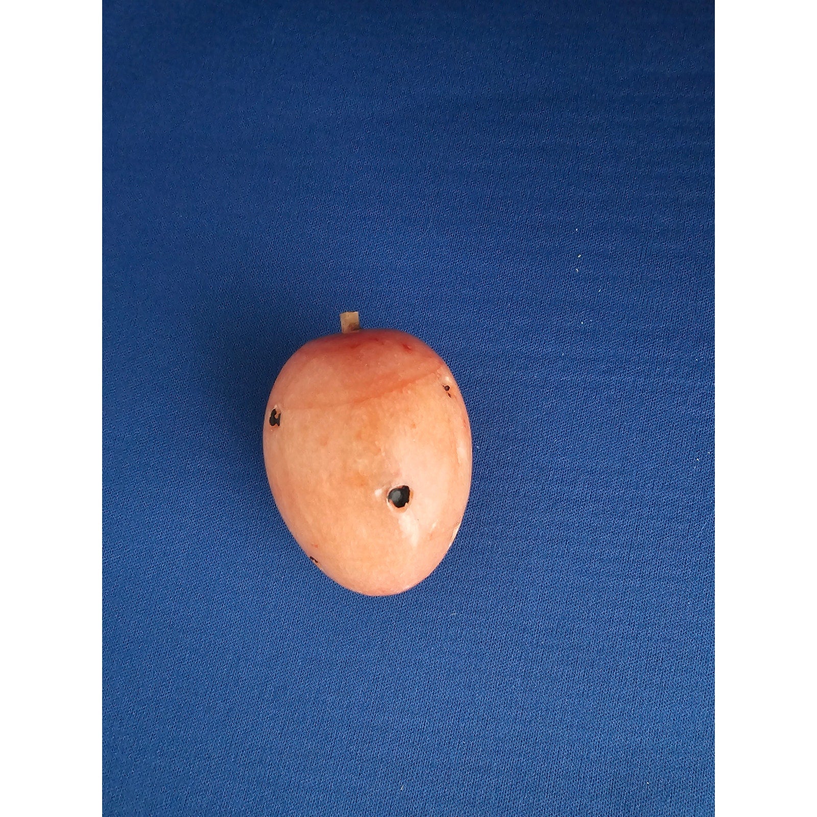 Vintage Alabaster Marble Carved Stone Fruit - Small 2-1/2" tall - Red w/Seeds