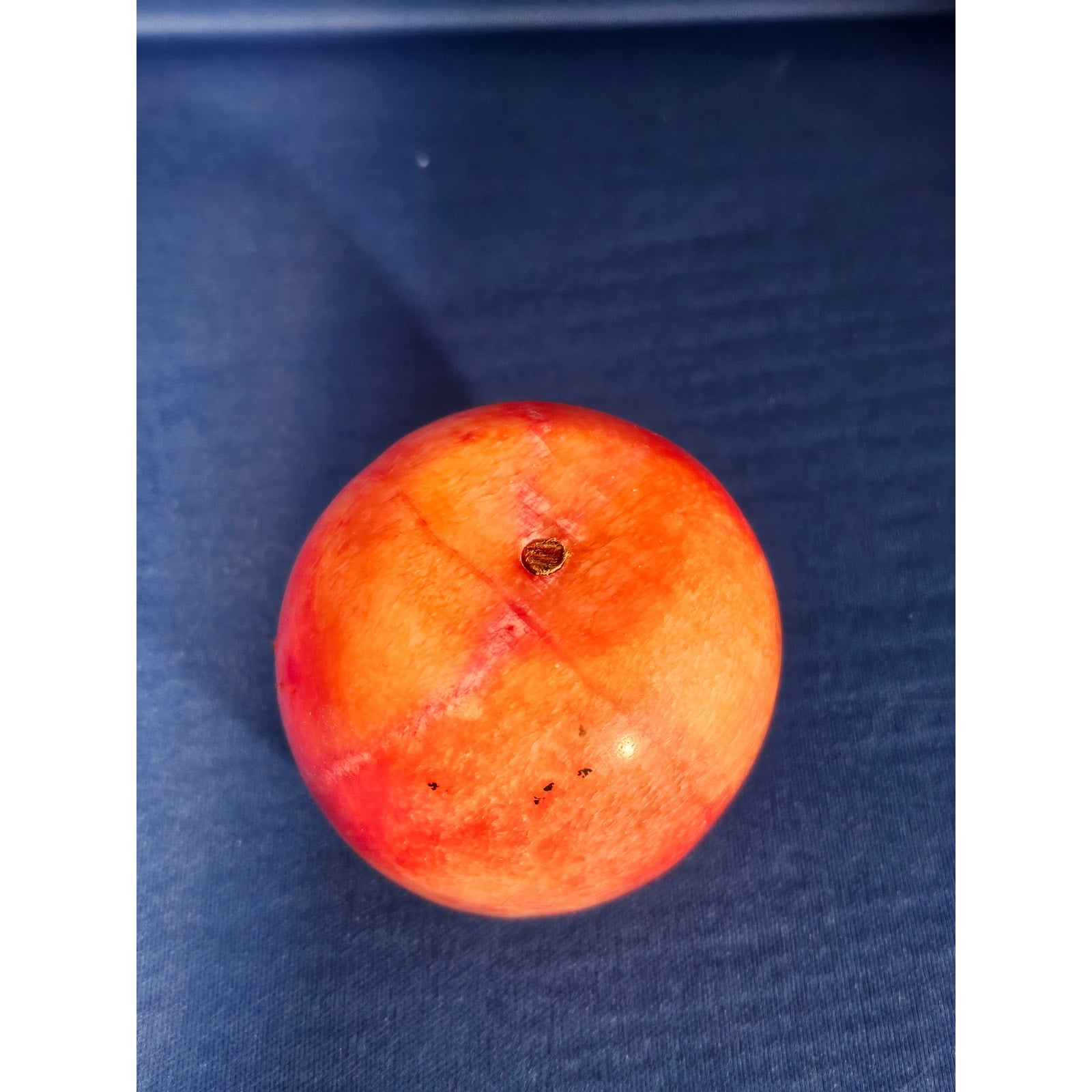 Vintage Alabaster Marble Carved Stone Fruit - Medium 2" tall - Apple Red