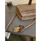 Antique Art Deco Cast Iron Gooseneck Desk Lamp w/Pen Holder, detail features