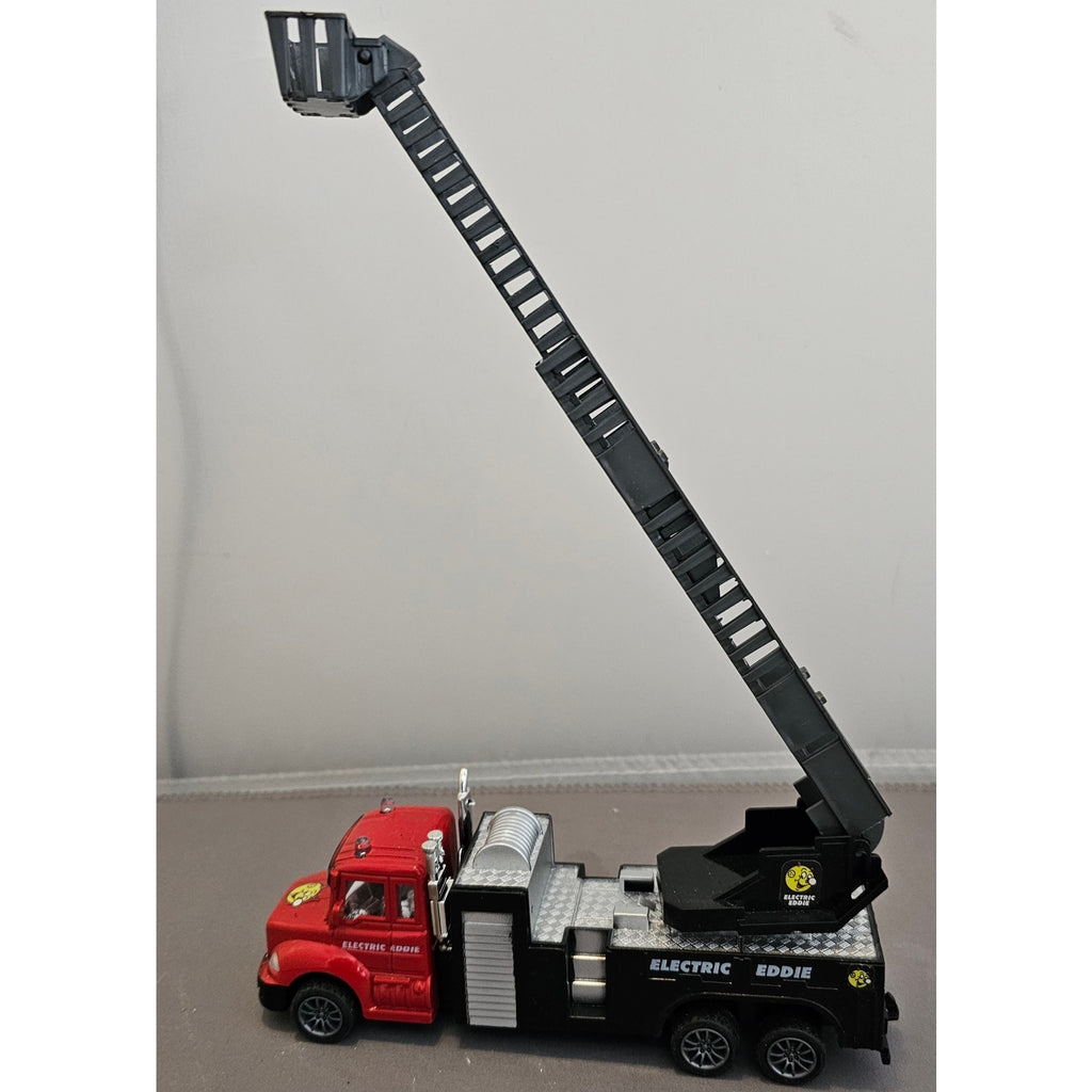 Electric Eddie Toy Boom/Ladder Truck - Red/Black - China - loose