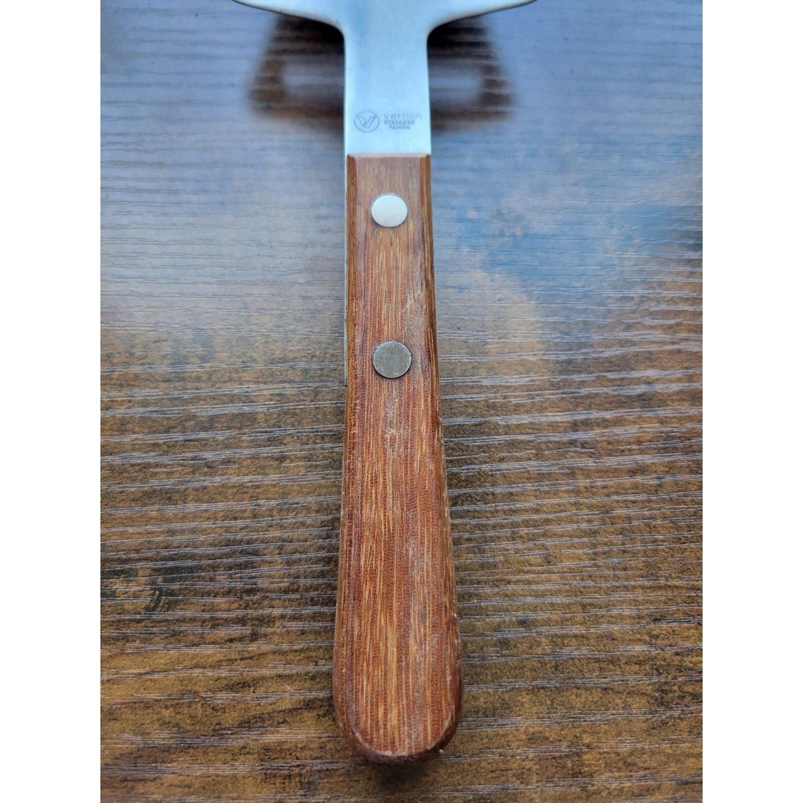 Vintage Vernon Stainless Steel Cheese Slicer/Server - Wood Handle - Taiwan