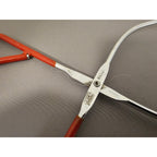 Vintage Ekco 10-1/2" Red Rubble Handle Stainless Steel Tongs - USA