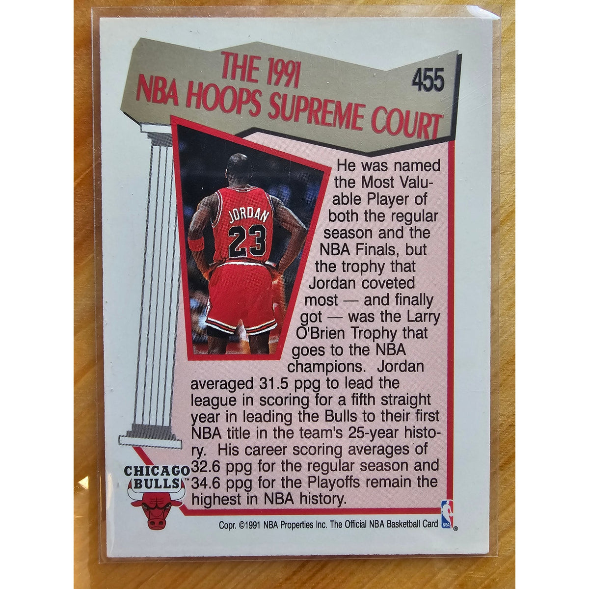 Michael Jordan 1991-1992 NBA Hoops #455 Supreme Court - Chicago Bulls - NBA