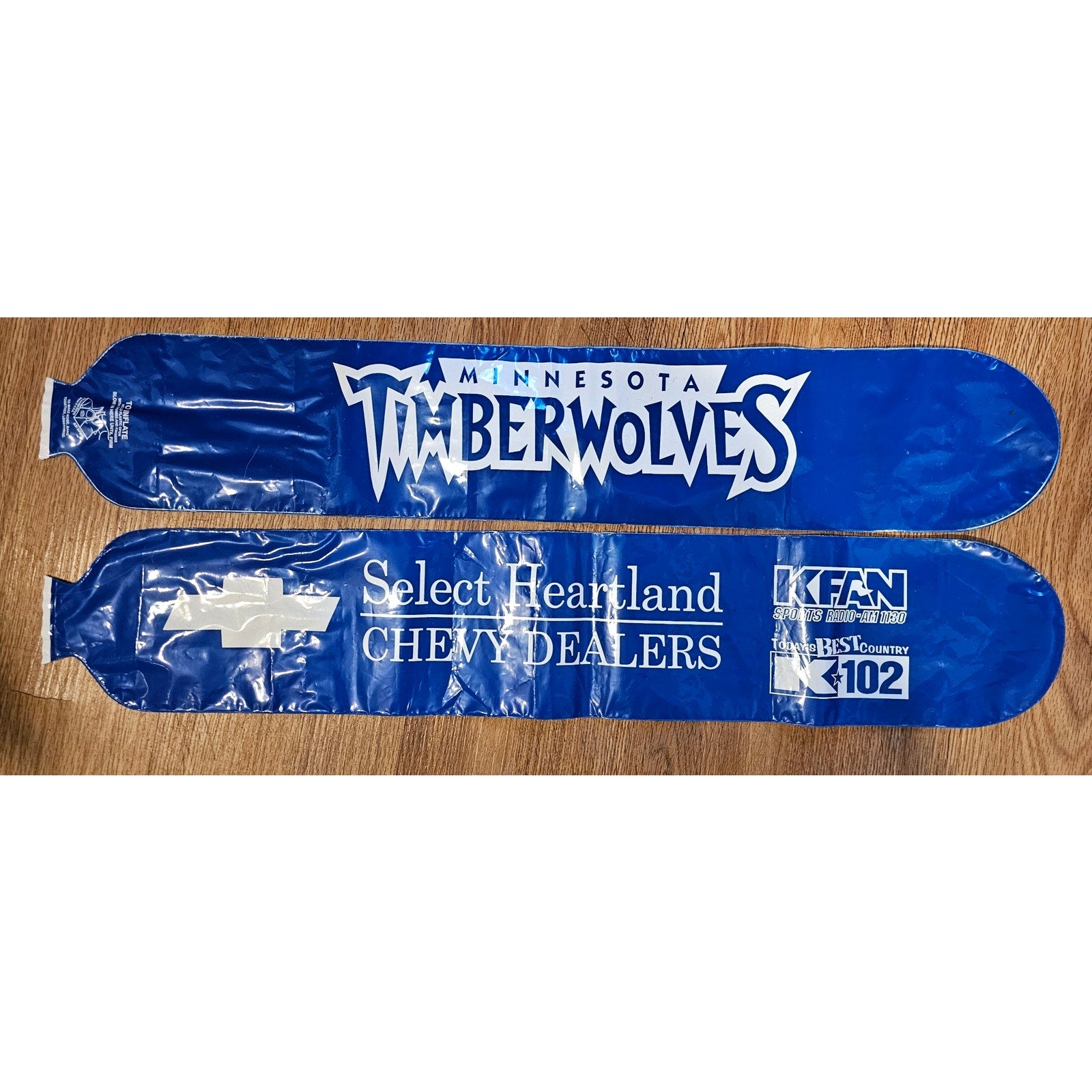 Minnesota Timberwolves - Blue Chevy/KFAN/K102 Boom Sticks SGA - "Trees" Logo