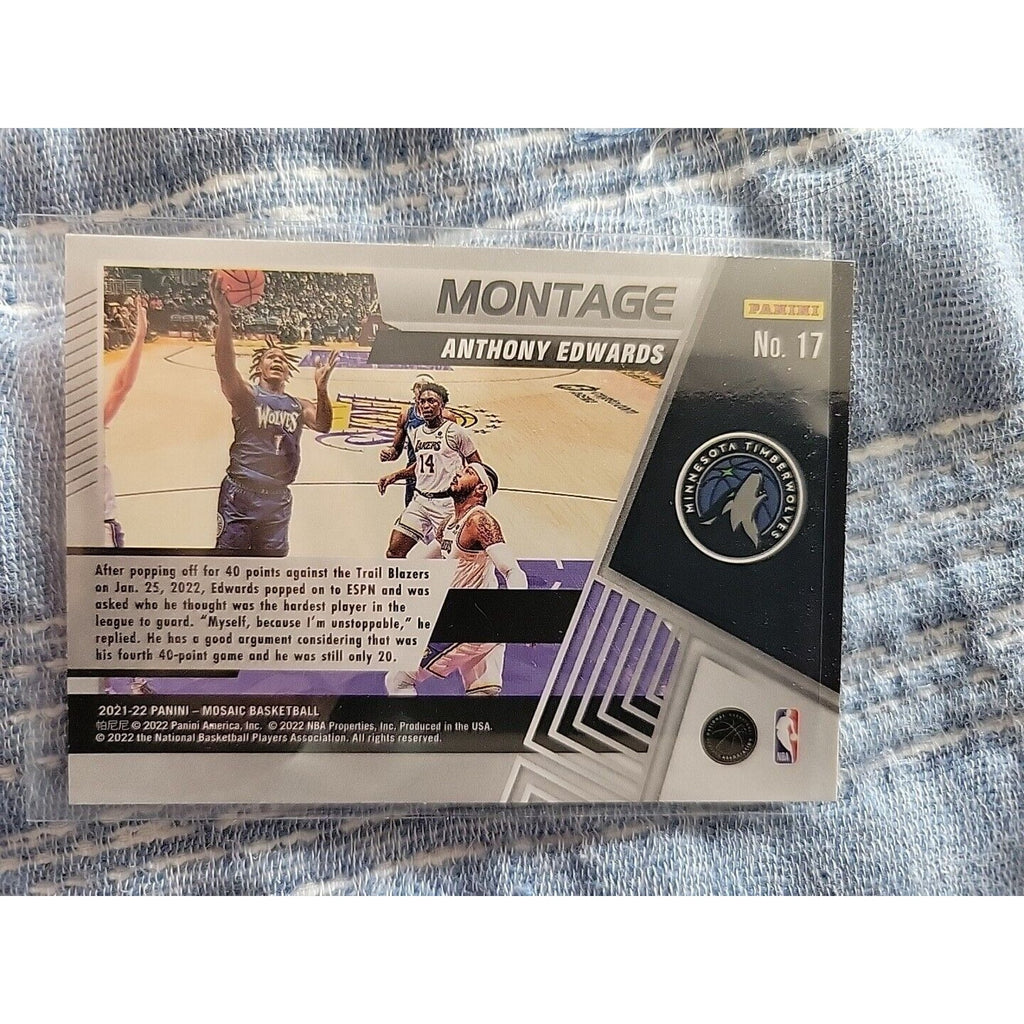 Anthony Edwards 2021-22 Panini Mosaic #17 Montage - Minnesota Timberwolves - NBA