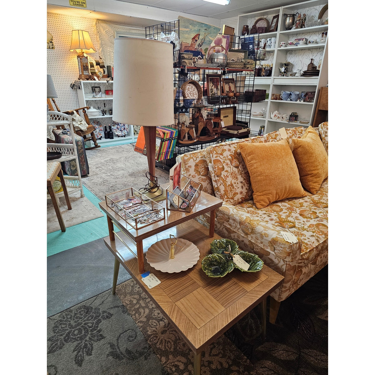 Beautiful Authentic Yellow Mid-Century Modern Sectional Sofa