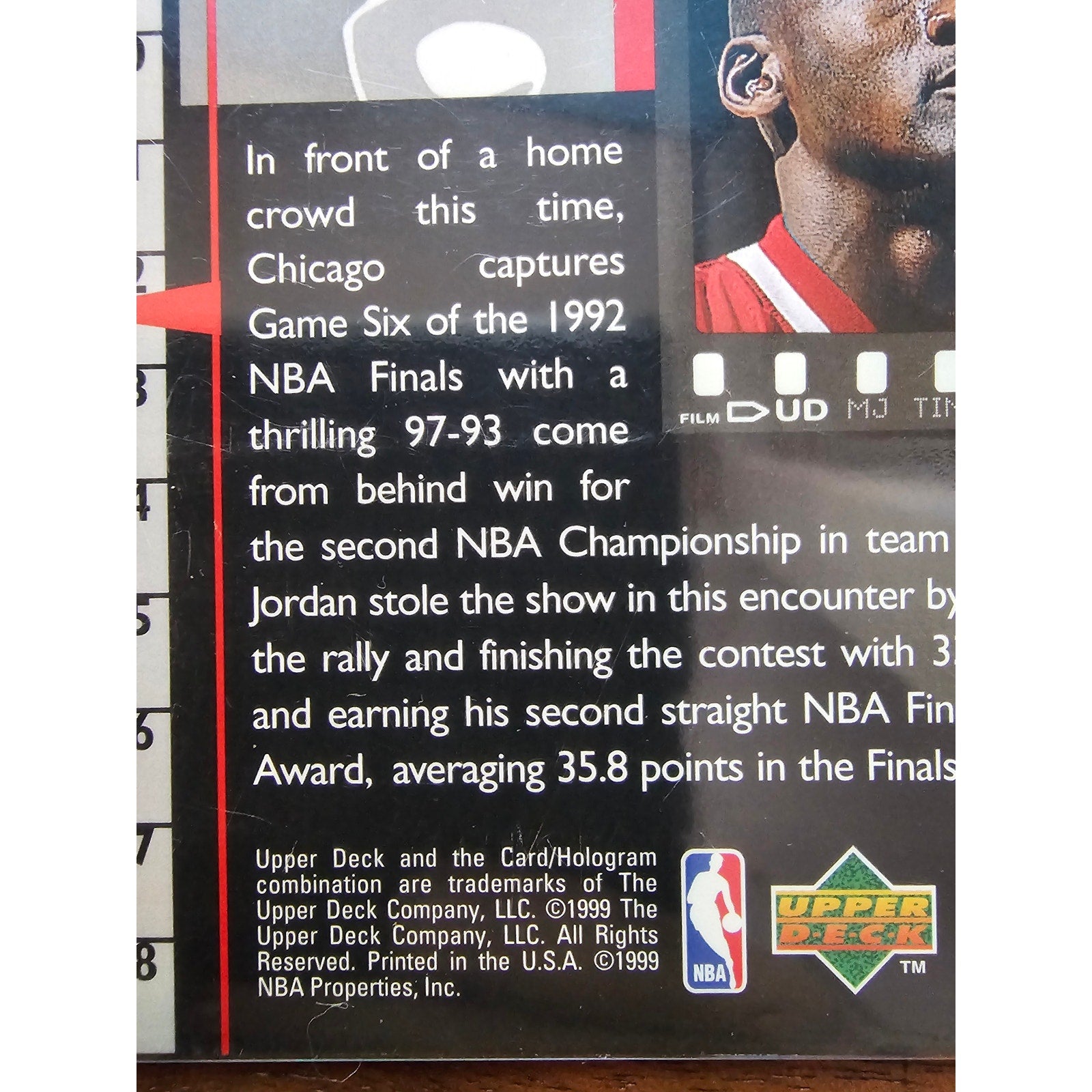 Michael Jordan 1999 Upper Deck #C8 - 6/14/92 Second Title - MJ Retires - Jumbo