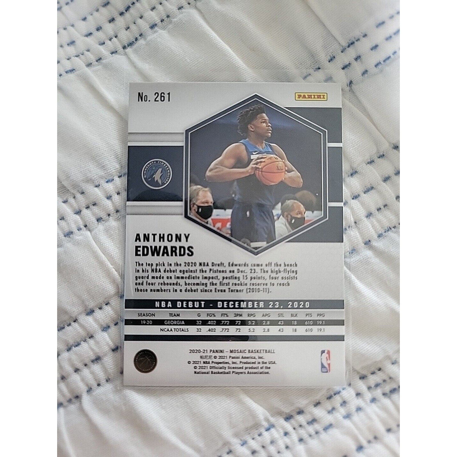 Anthony Edwards 2020-21 Panini Mosaic #261 - Rookie - Timberwolves