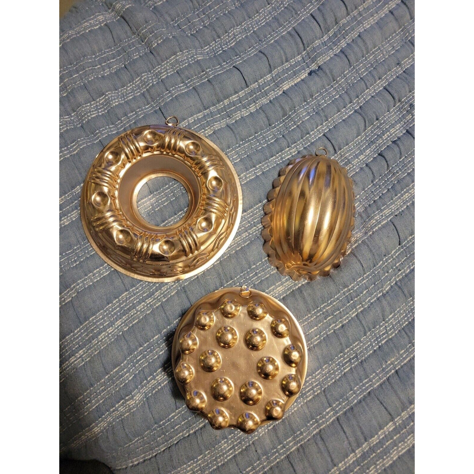 Set of 3 Mid Century Copper Molds Wall - 9-1/2" (3-1/2 cups, 7" (2-1/2) & 4 cups