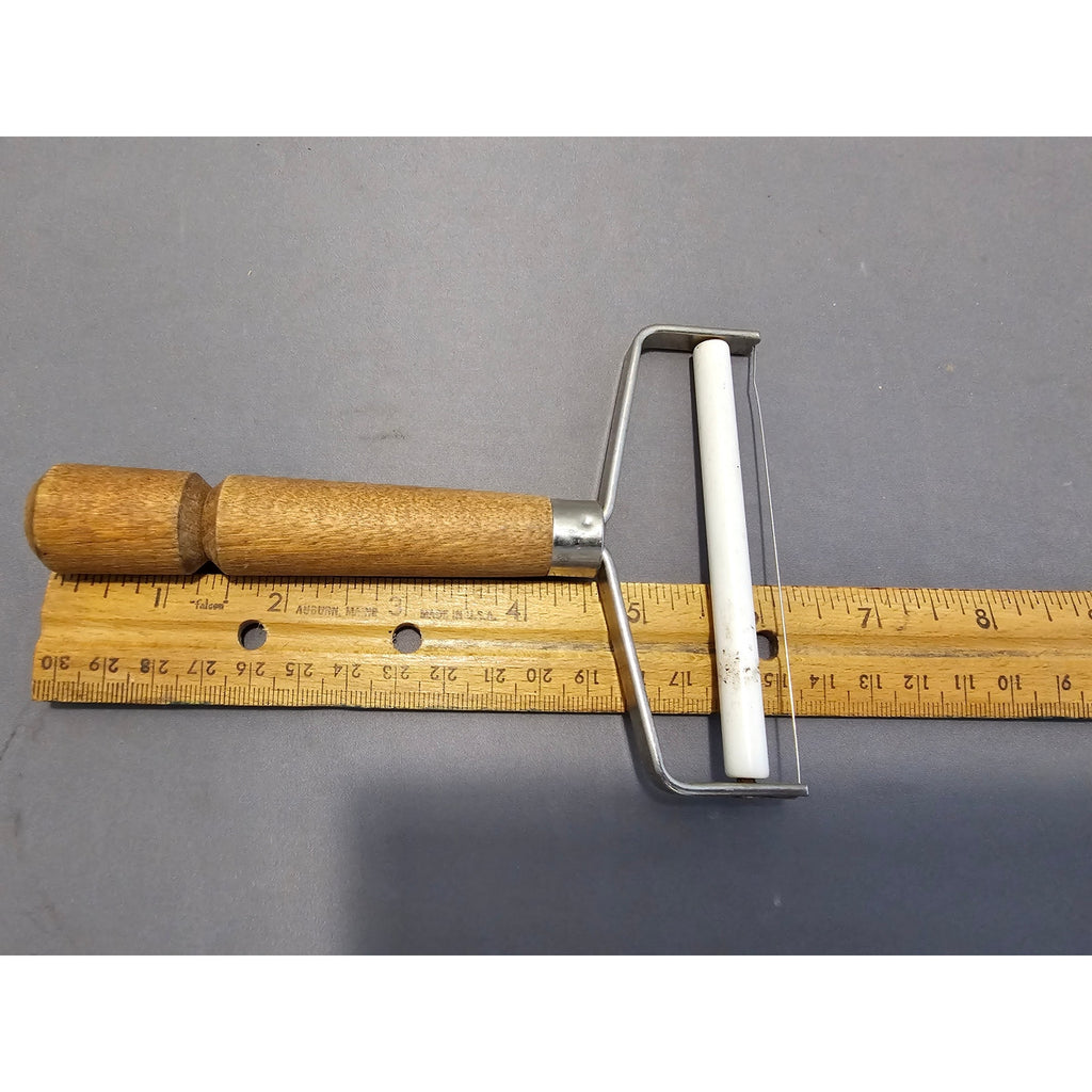 Vintage Cheese Slicer - 4" wide w/Wood Handle - Roller Style