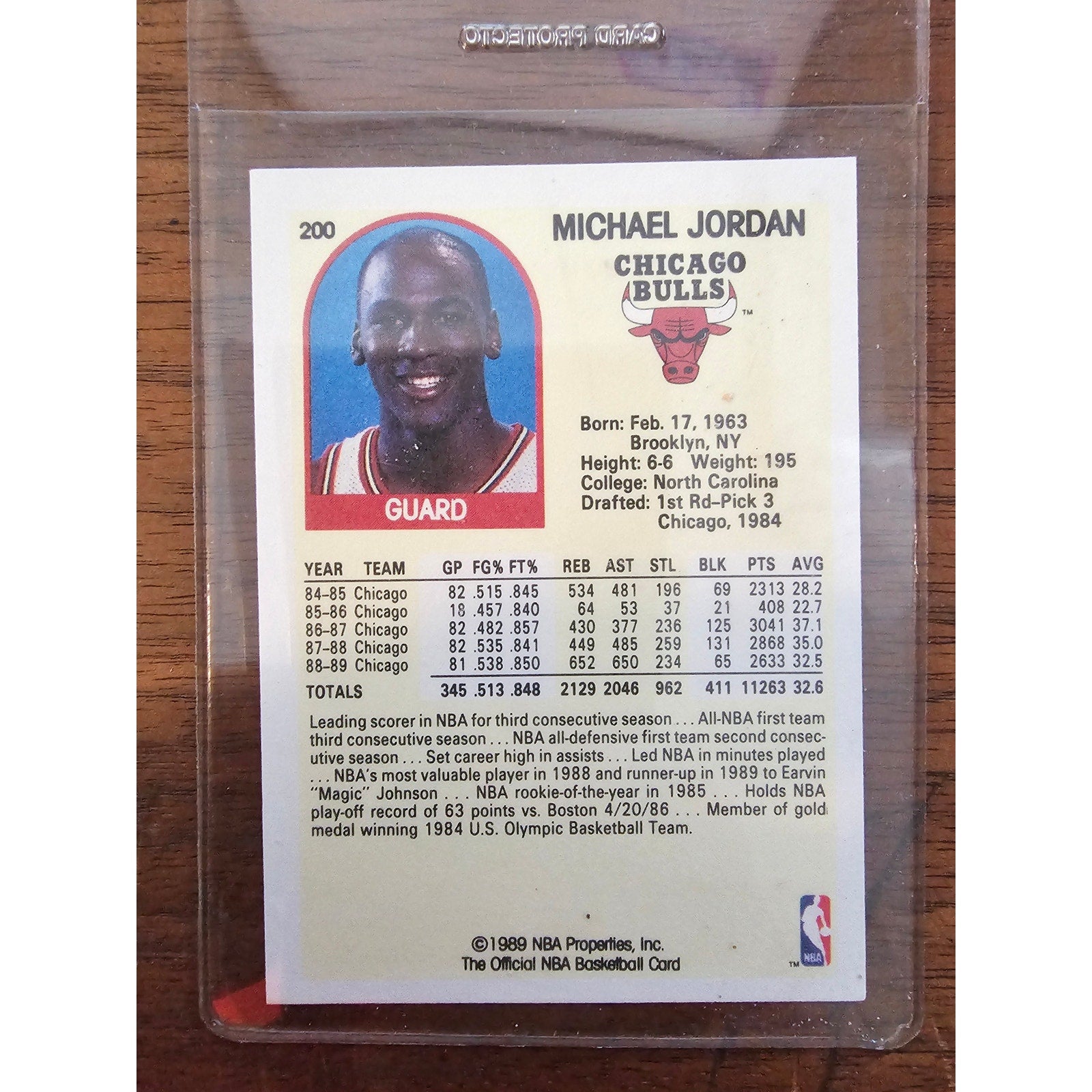 Michael Jordan 1989-1990 NBA Hoops #200 - Chicago Bulls - NBA - Fresh Pull