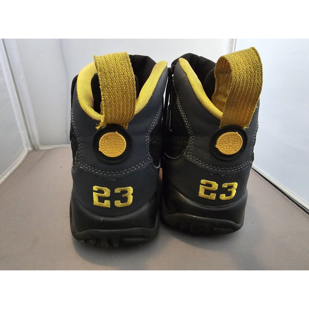 Nike Mens Air Jordan 9 Retro Black/Yellow Lace-Up Athletic Sneakers Size US 8