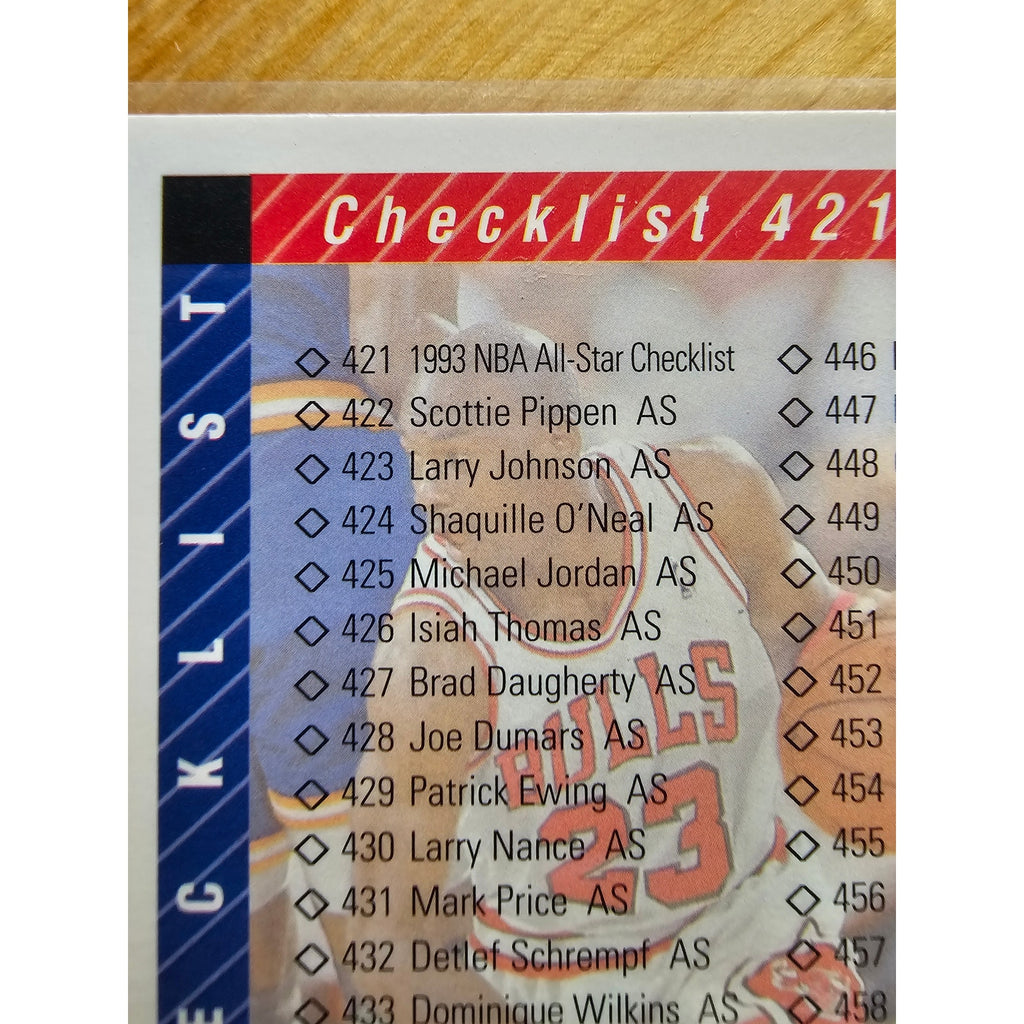 Michael Jordan 1992-1993 Upper Deck #420 Checklist - #421-510 - NBA